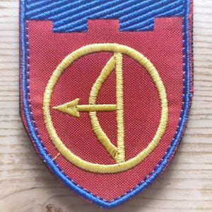 Ukrainian Army 112th Territorial Defense Brigade Kyiv Patch, Official Embroidered Kyiv Shield with Bow and Arrow, Ukraine Military Morale