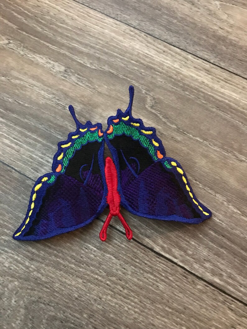 Machine embrodiery Pride flag butterfly clip