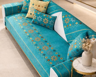 Funda nórdica para sofá / Protector antideslizante geométrico para sofá, funda lavable para muebles