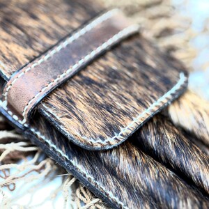 Fur Fountain Pen 3 Pen Case Hair-On-Hide coupled with Vintage Hide image 4