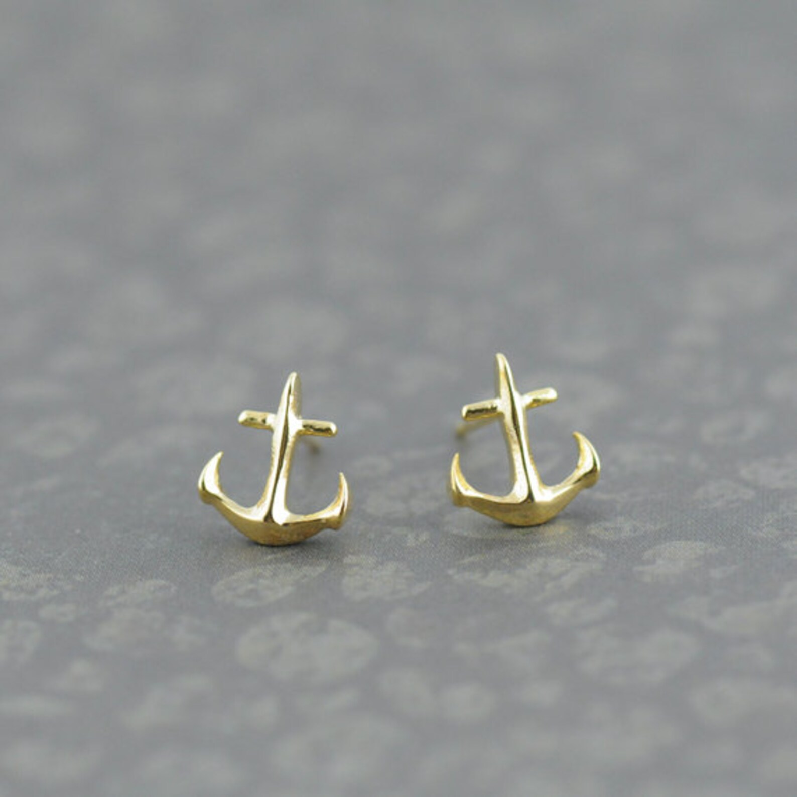Tiny Anchor Earrings in Silver. Silver Anchor Post Earrings. Etsy