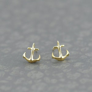 Tiny Anchor Earrings in Silver. Silver Anchor Post Earrings. Anchor My Love. Bridesmaids Gifts. image 4