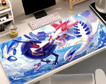 Lugia Rayquaza Latios Latias Mouse Pad XL – Legendary Pokémon Desk Mat – Anime Gaming Mousepad – Sky Guardians Setup