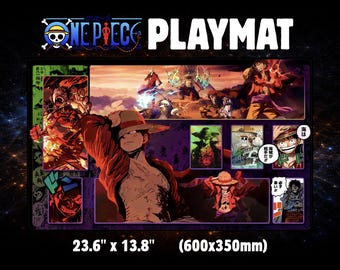 One Piece Luffy Battle Playmat: Manga Style TCG Card Game Mat (600x350mm)