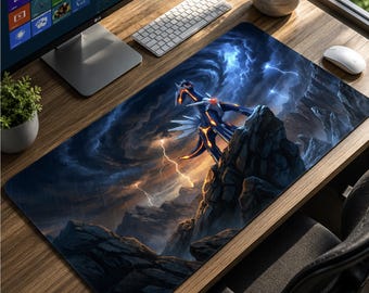 Dialga Mouse Pad XL – Legendary Pokémon Desk Mat – Time Dragon Anime Gaming Mousepad – Sinnoh Storm Desk Setup