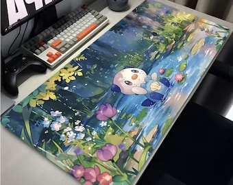 Oshawott Mouse Pad XL – Cute Pokémon Desk Mat – Water Starter Anime Gaming Mousepad – Cozy Nature Desk Setup