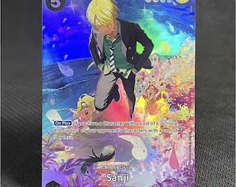 Sanji ST14 Custom Holographic Card: One Piece TCG Anime Collector English