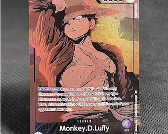 Monkey D. Luffy Leader Card: Custom Holographic Anime Collectible (EB02)