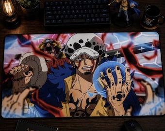 Trafalgar Law Mouse Pad XL – One Piece Surgeon of Death Desk Mat – Anime Gaming Mousepad – Trafalgar D Water Law Setup
