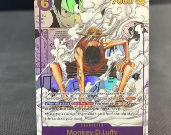 Monkey D. Luffy Gear Second Holographic Custom Anime Card (TCG Style)