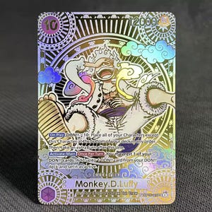 Luffy Gear 5 Gold Foil Card (English/Japanese) OP05 – Custom Anime Collectible Proxy