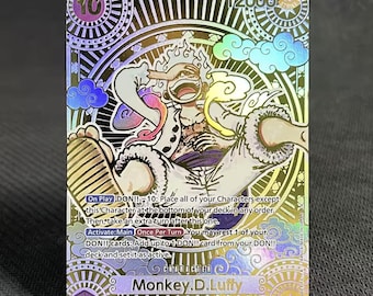 Luffy Gear 5 Gold Foil Card (English/Japanese) OP05 – Custom Anime Collectible Proxy