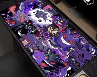 Dark Gengar Mouse Pad XL – Custom Size Pokemon Gaming Desk Mat – Purple  Desk Setup – Gamer Gift
