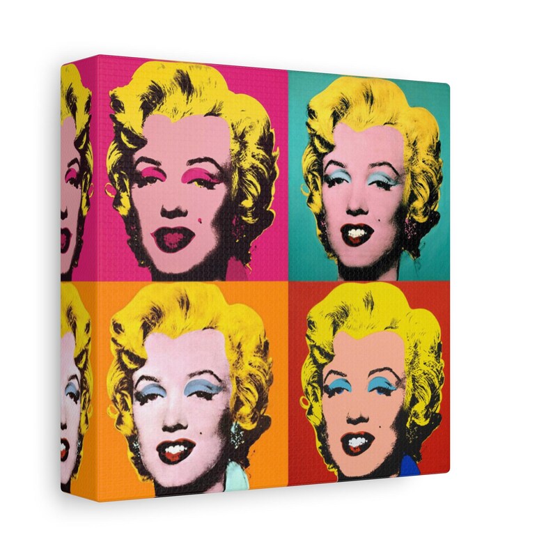 Famous Marilyn Monroe Andy Warhol Style Pop Art Canvas Ready to Hang 1. ...