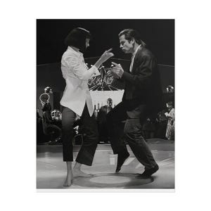 Uma Thurman and John Travolta Dancing Cinematic Photography Black, Poster Print HFR-23 image 1