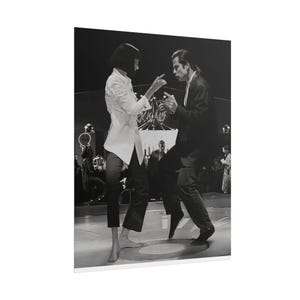 Uma Thurman and John Travolta Dancing Cinematic Photography Black, Poster Print HFR-23 image 3
