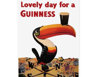 Guinness Toucan Poster, Vintage Style Wall Art S-24