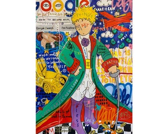 Banksy Little Prince Graffiti Pop Art Poster, Banksy  Style Pop Art, Little Prince Pop Art  Y-447