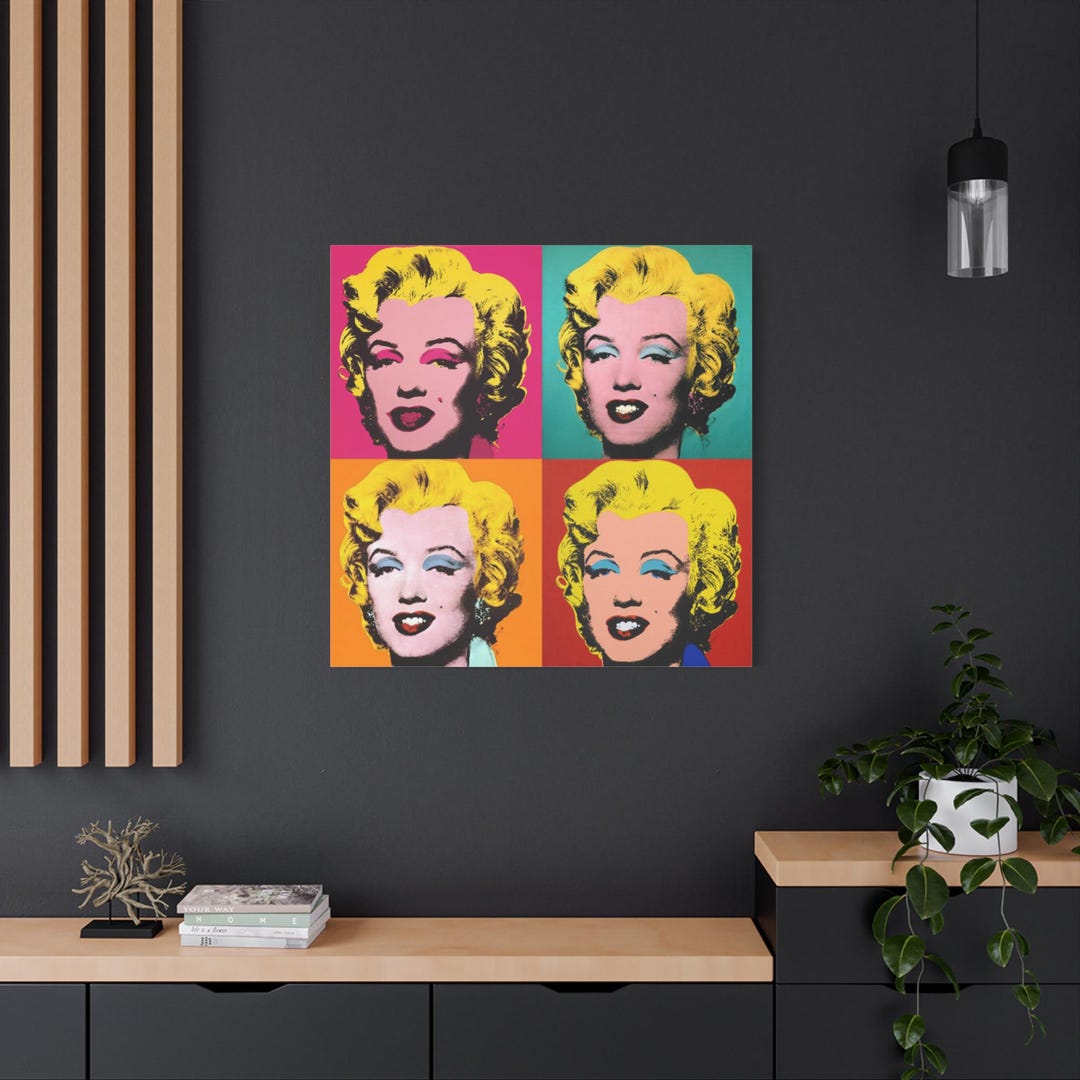 Famous Marilyn Monroe Andy Warhol Style Pop Art Canvas Ready to Hang 1. ...