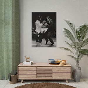 Uma Thurman and John Travolta Dancing Cinematic Photography Black, Poster Print HFR-23 image 5