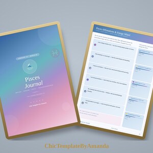 Personalisierte Pisces Astrologie Journal - Foto Hochladen - Sofortiger digitaler Download