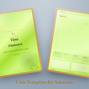 Vino & Flamenco Party Planner Event/Invitation RSVP - digital download image 1