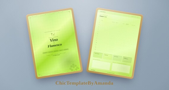 Vino & Flamenco Party Planner Event/Invitation RSVP - digital download