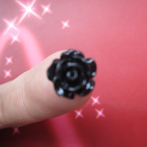 20pcs black color Resin Flowers Rose 10mm image 2