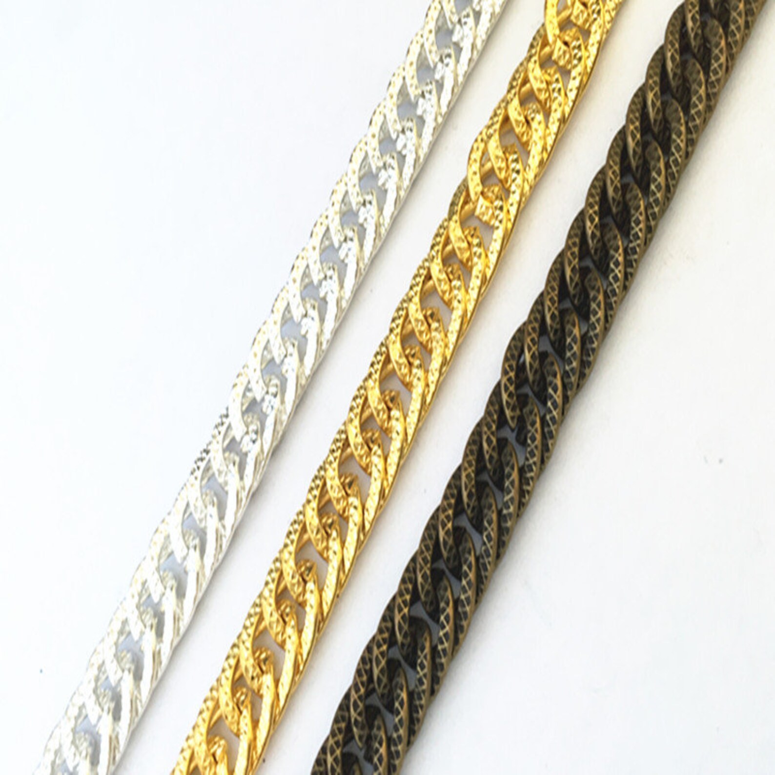 6.6ft Antique bronze/silver/gold pendant chain 9mmx11mm Etsy