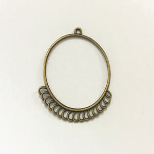 20pcs Antique bronze circular pendant charm connector 39mm image 1