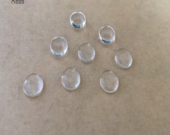 100pcs Round Crystal clear glass magnifying cabochons  8mm