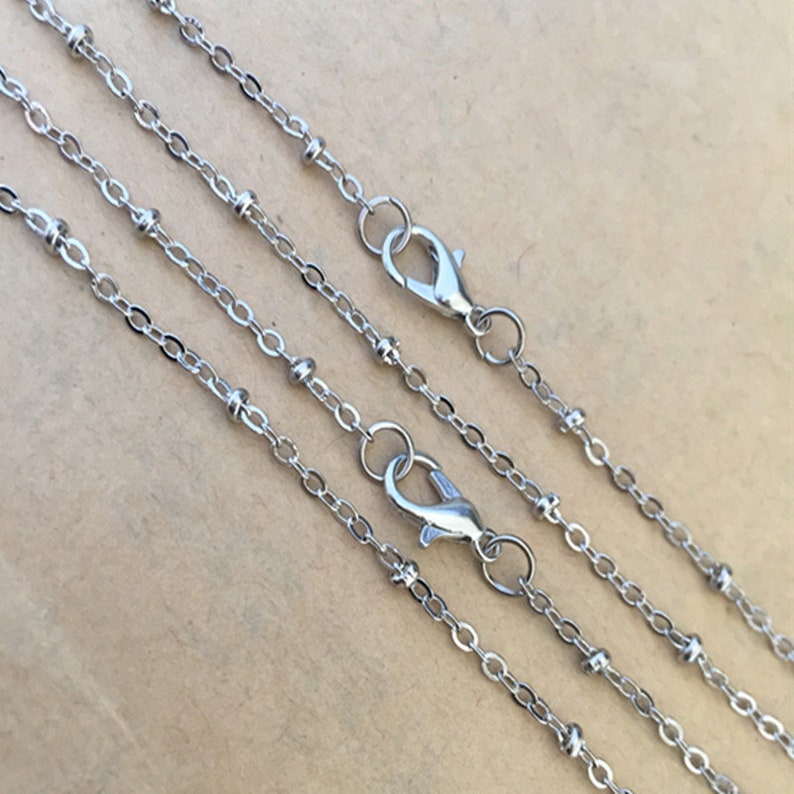 30pcs White K Copper Clamp Bead Chain Necklace With Lobster Etsy