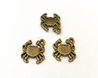 35pcs of Antique bronze crab pendant charm 15mmx16mm