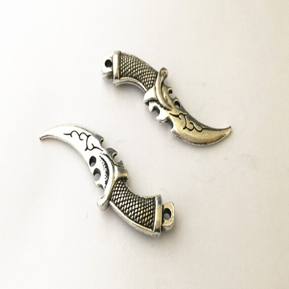 5pcs Of Antique Silver Double Sided Knife Pendant Charm Etsy 5pcs Of Antique Silver Double Sided Knife Pendant Charm Etsy