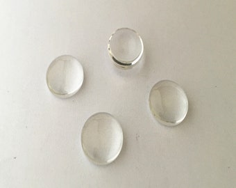 50pcs Round Crystal clear glass magnifying cabochons  14mm