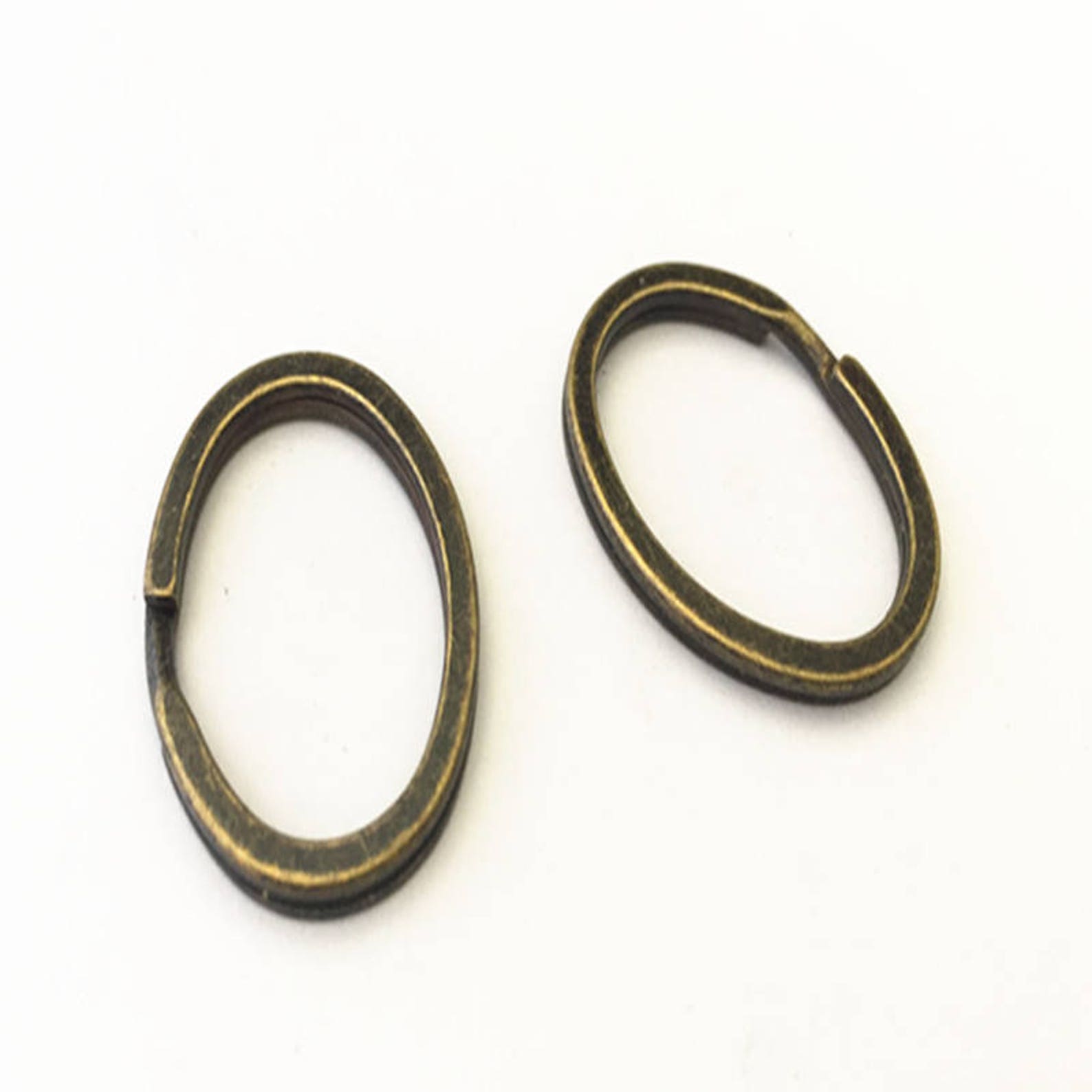 10pcs Antique Bronze Oval Key Ring 28mmx 36mm Etsy UK