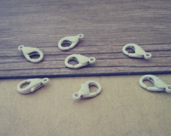 50pcs White  lobster Clasps 12mmx6mm