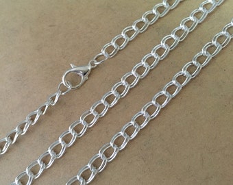 50pcs Silver color pendant chain 4mmx5mm