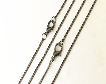 Sale 15pcs gunmetal color copper necklace pendant chain 1mmx2mm