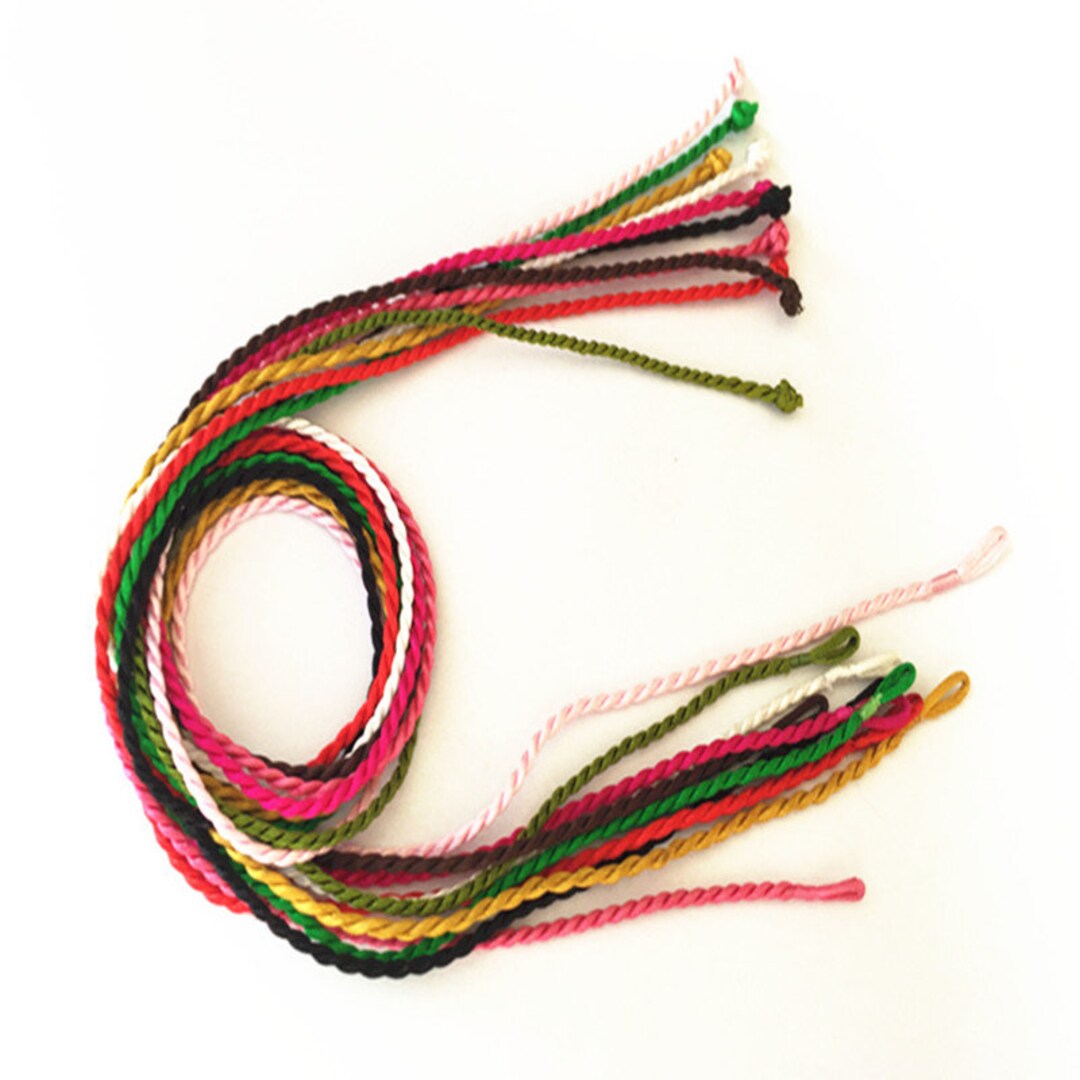 100pcs 17inch 2mm Assorted Color Twist Silk Necklace Cord Etsy