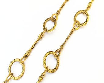 3.28ft (100cm) Fancy Antique Gold Metal Chain Necklace Chain