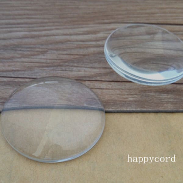 6pcs Rond Cristal verre grossissant cabochons 40mm