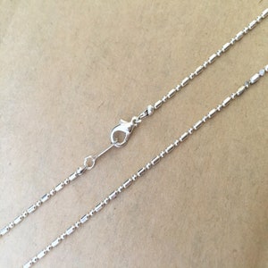 50pcs 1.50mm 17inches 1:1 silver color necklace chain With lobster Clasp image 2