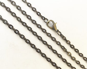 100pcs gunmetal color " 0" shape Link pendant chain 3mmx4mm