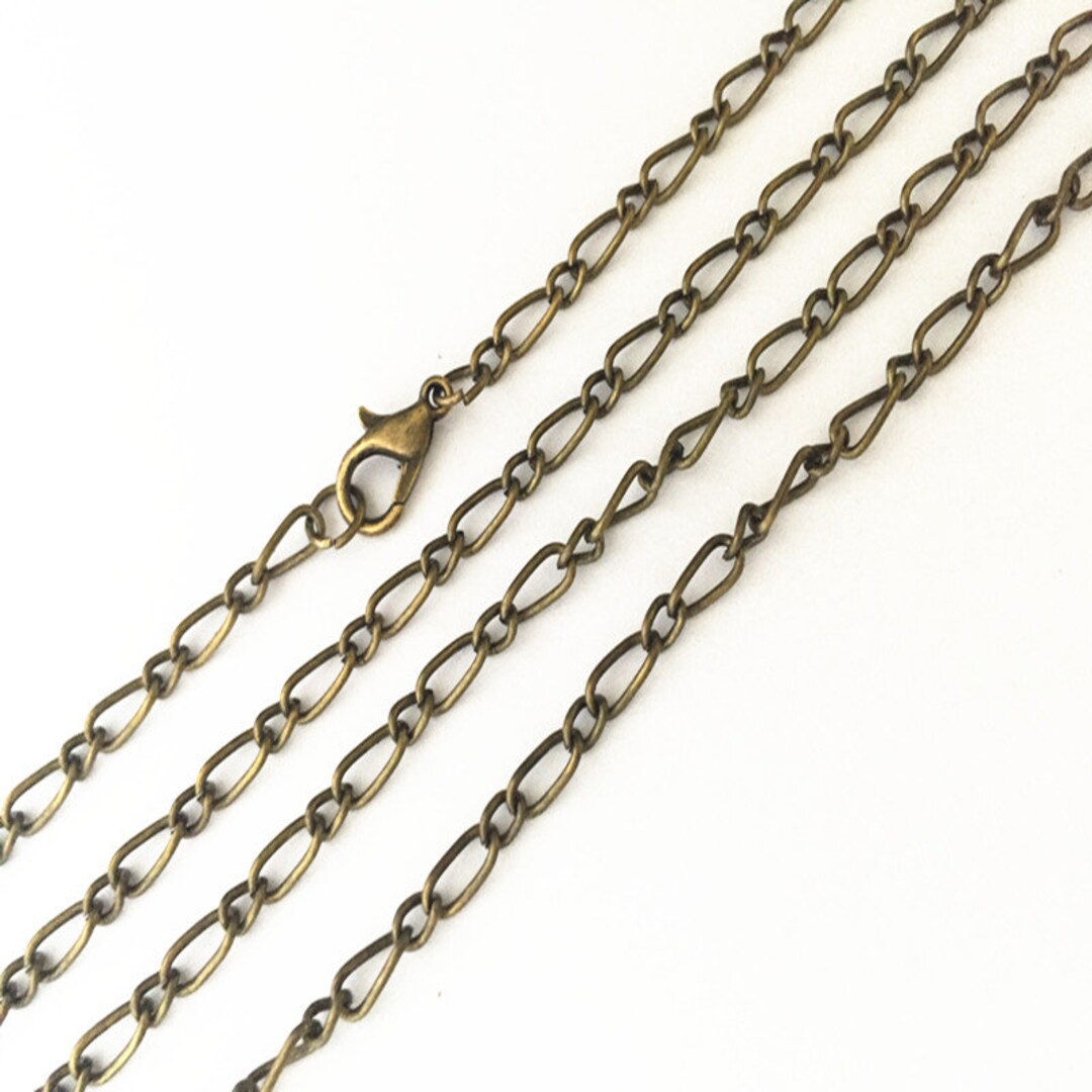 10pcs Antique Bronze Necklace Pendant Chain With Lobster Clasps 3mm Etsy
