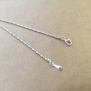 50pcs 1.50mm 17inches 1:1 silver color necklace chain With lobster Clasp image 1