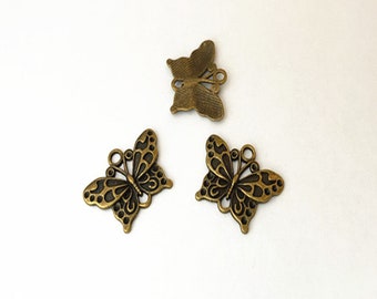 20pcs Antique bronze butterfly Pendant Charms 17mmx25mm