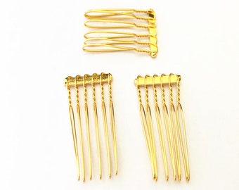 20 Pcs  22mmx35mm (6teeth)  gold color Hair Combs