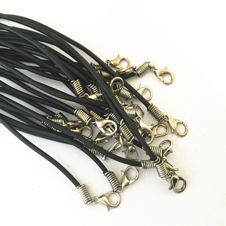 100pcs 1820inch Black Color Rubber Necklace Cord 1.5mm Etsy