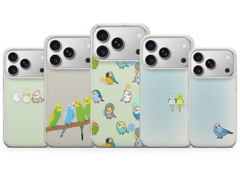 Parrot bird phone case, Bird art cover iPhone Samsung Case, UV Printed Soft TPU Gel Phone Cover
